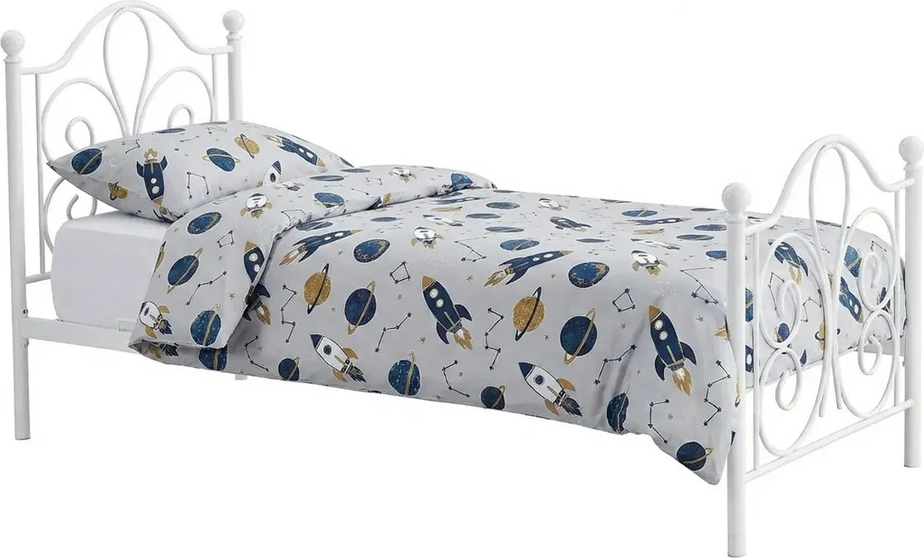 Białe łóżko jednoosobowe 90x200 cm K4-R47