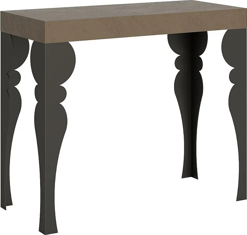 Konsola rozkładana 90x40/196 cm Paxon Small Szaro-beżowy rama w kolorze Antracytu