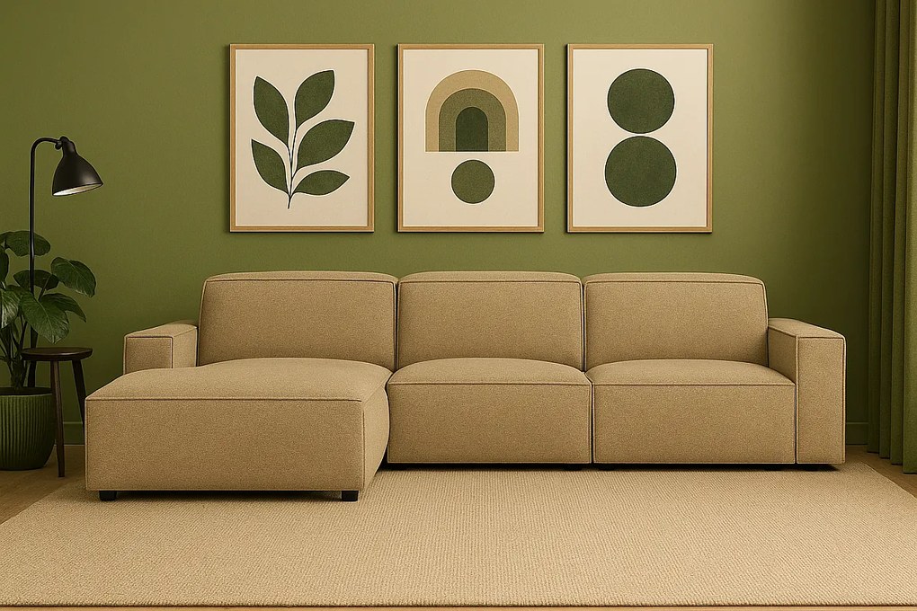 Narożnik modułowy Cursal A lewy – sofa narożna 284 x 166 cm, jasno brązowy Raven 34, nowoczesny design