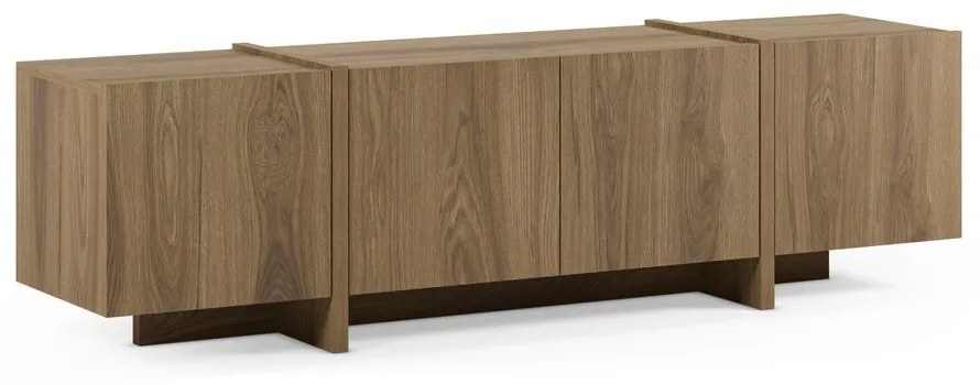 Szafka pod TV w dekorze dębu w naturalnym kolorze 180x55x35 cm Volia – Marckeric