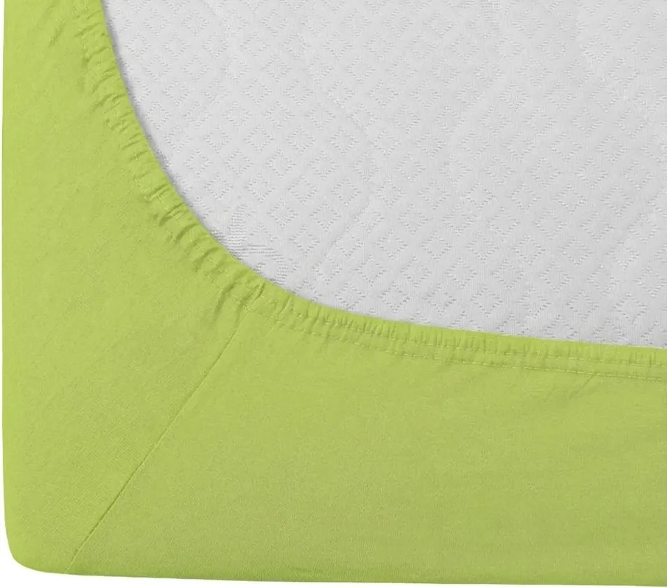 PrzytulneMieszkanie.pl Jersey prześcieradło BASIC jasnozielone 90 x 200 cm