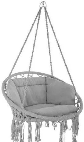 Krzesło Brazylijskie fotel wiszący Magia Wypoczynku w Stylu Boho  B-3101C SZARY