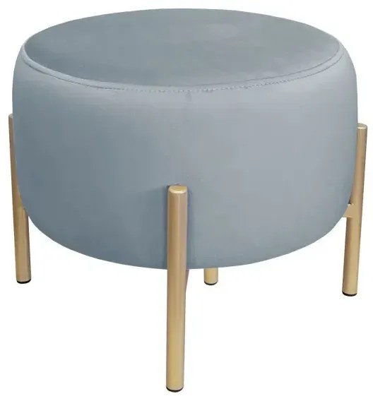 Pufa WILFRED BL VELVET szara/złota ATOS
