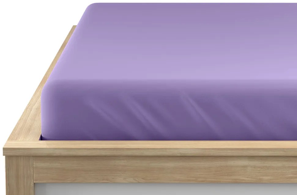 PrzytulneMieszkanie.pl Prześcieradło jersey jasnofioletowe 90 x 200 cm