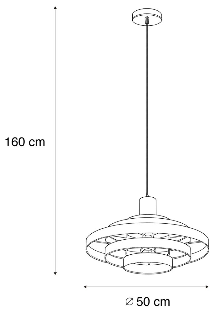 Retro Lampa Wisząca Biała Okrągła - Halo Cirque Retro Oswietlenie wewnetrzne