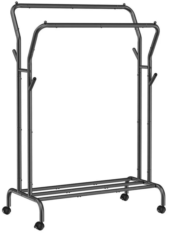 Mobilny wieszak stojący LINEA, czarny