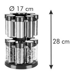 Tescoma Season pojemniki do przypraw na stojaku obrotowym, 16 szt.