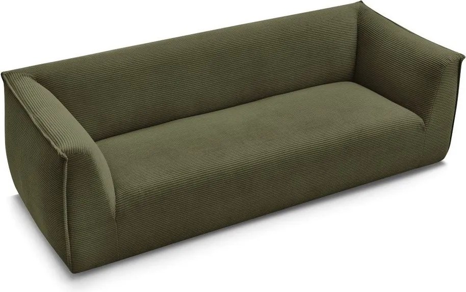 Zielona sztruksowa sofa 242 cm Giorgia – Bobochic Paris