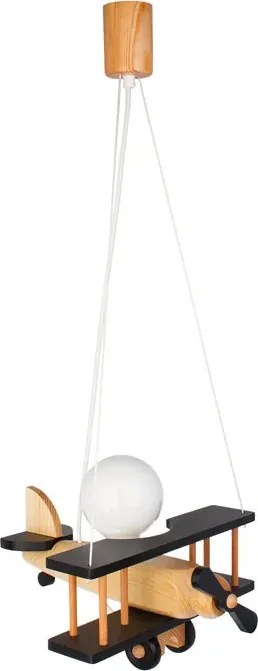 Czarna lampa wisząca dziecięca samolot - S199 M0-T45