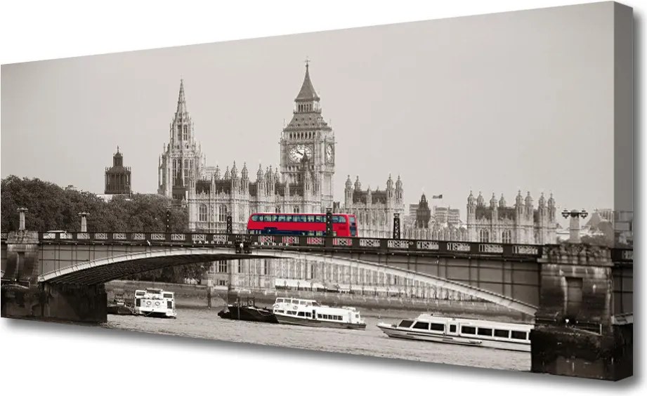 Duży obraz na płótnie Ikona Londynu: Big Ben i Most