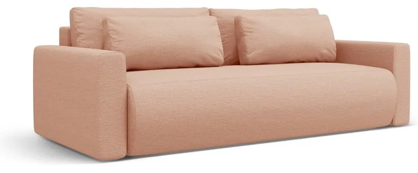 Różowa rozkładana sofa ze schowkiem 238 cm Belfast – Cosmopolitan Design
