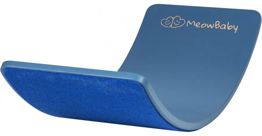 Deska do balansowania z filcem 80x30cm dla dzieci. drewniany niebieski balance board, filc niebieski - meowbaby®