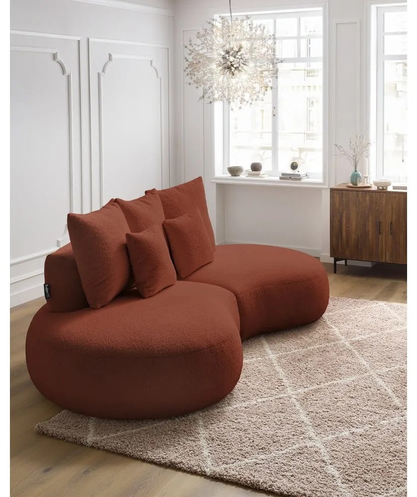 Ceglasta sofa z materiału bouclé 260 cm Saint-Germain – Bobochic Paris