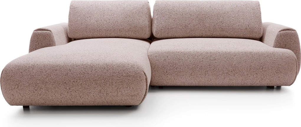Masseno Narożnik ZEST z funkcją spania i pojemnikiem na pościel Narozniki L, Rozkładana sofa - Różowy, PUENTE 68