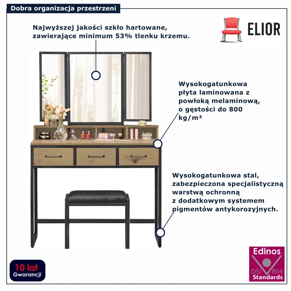 Nowoczesna toaletka z krzesłem dąb artisan M5-W06