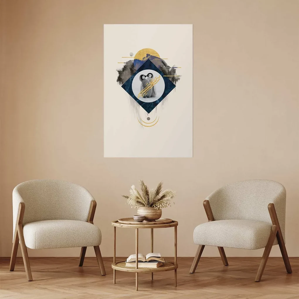 Plakat Para pingwinów 29,7x42 cm bez ramy z marginesem ARTGEIST B