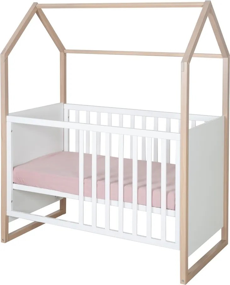 Białe łóżeczko 60x120 cm Cabane – Roba