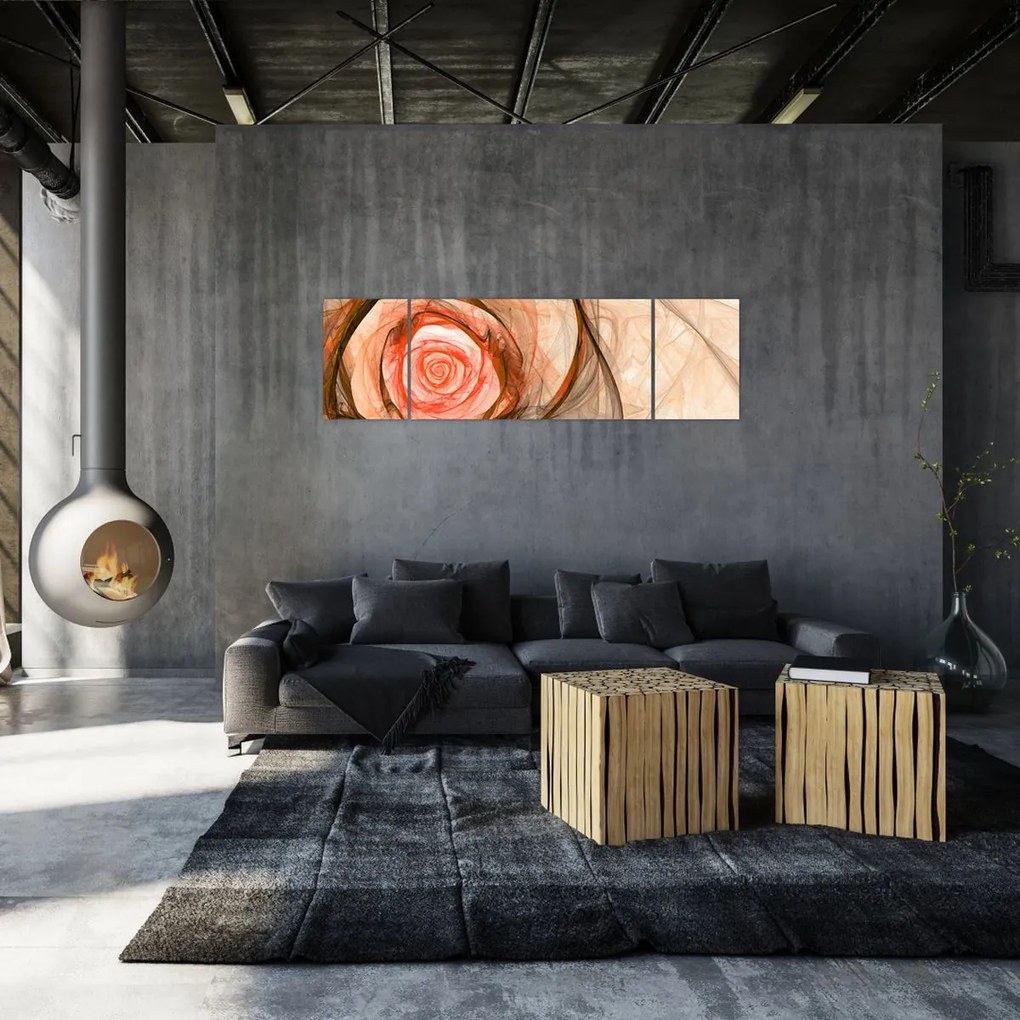 Obraz - Abstrakcyjny róż z białym tłem (170x50 cm)