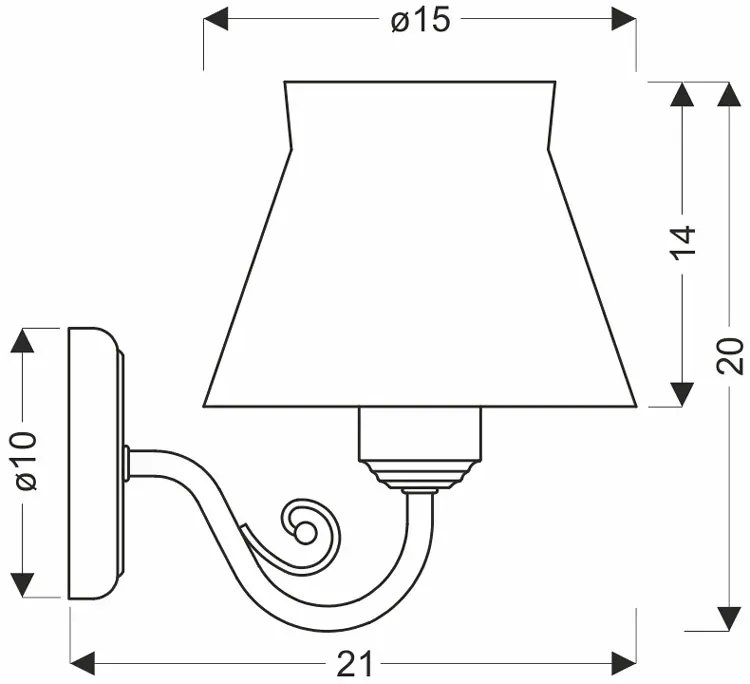 Kinkiet metalowy z kwiatowym abażurem - 3X Z080 D4-A90