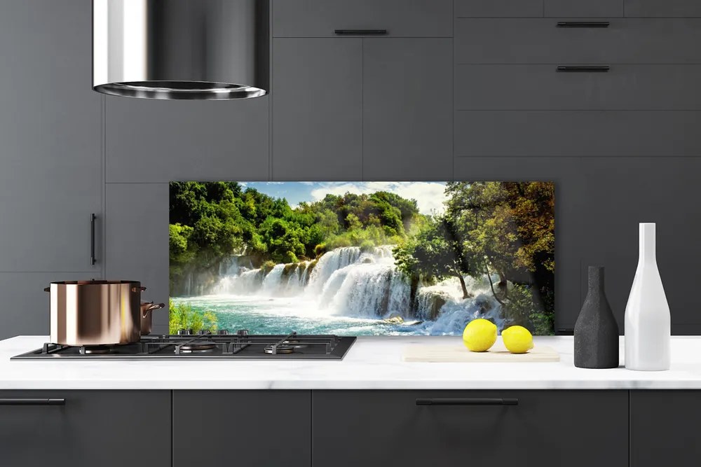 Panel Szklany Dziki Wodospad w Sercu Lasu