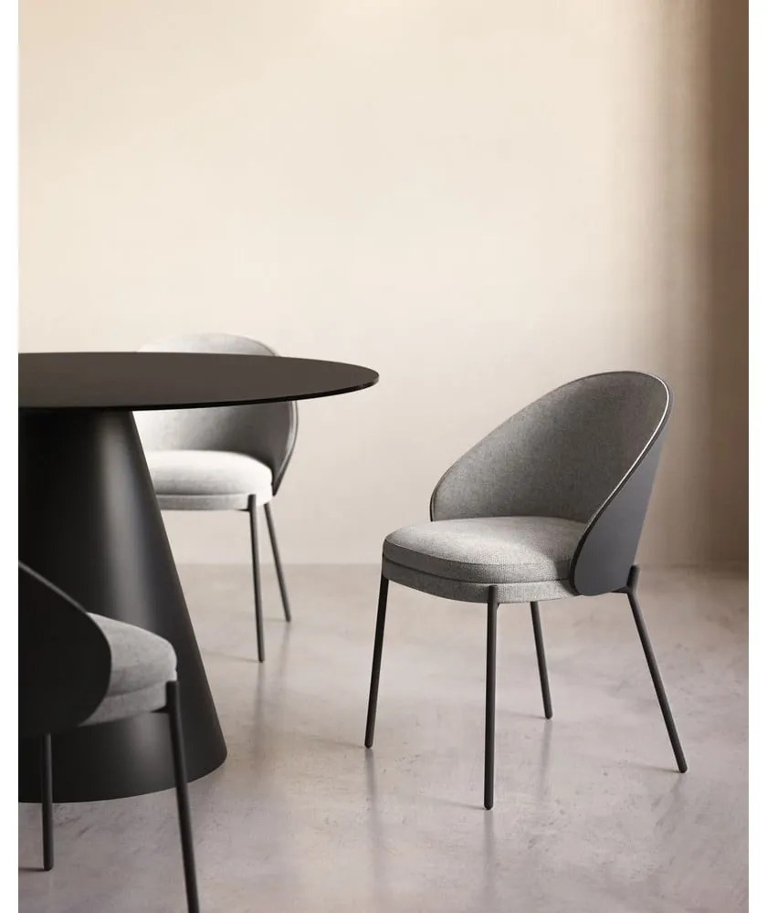 Czarno-szare krzesło Eamy – Kave Home