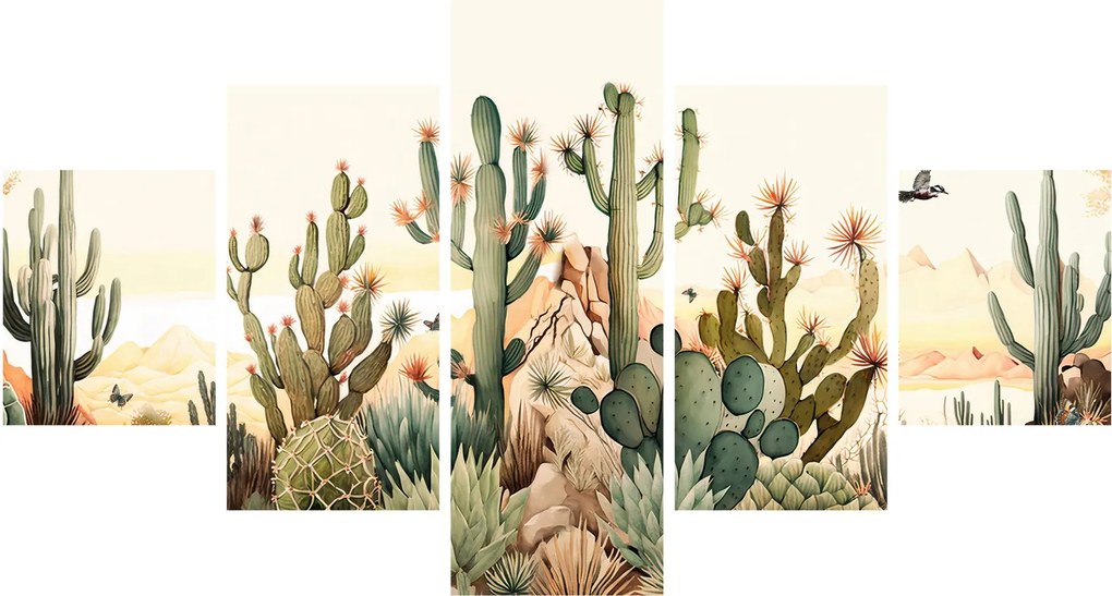 Obraz - Pustynia, akwarela (125x70 cm)
