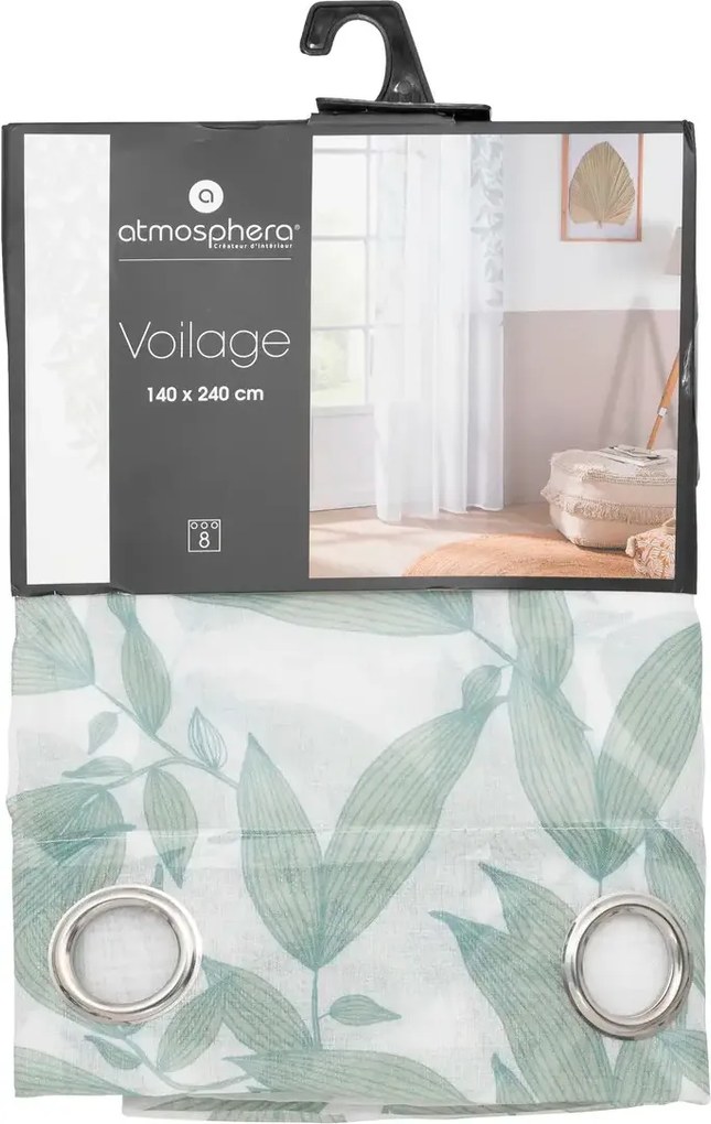 Firanka na przelotkach, wzór liści, 140 x 240 cm