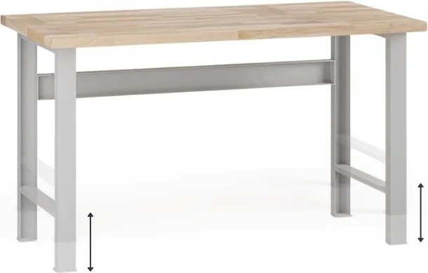 Stół warsztatowy z regulacją wysokości G7, blat bukowy, 1500 x 800 x 840-1040 mm