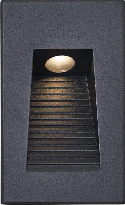 Nowoczesna Wpuszczana Lampa Ścienna Czarna 7cm z LED IP65 - Trem