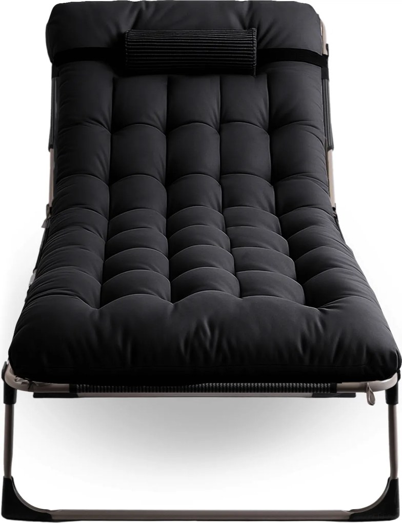 Leżak Ogrodowy VENUS 190x73 cm Czarny