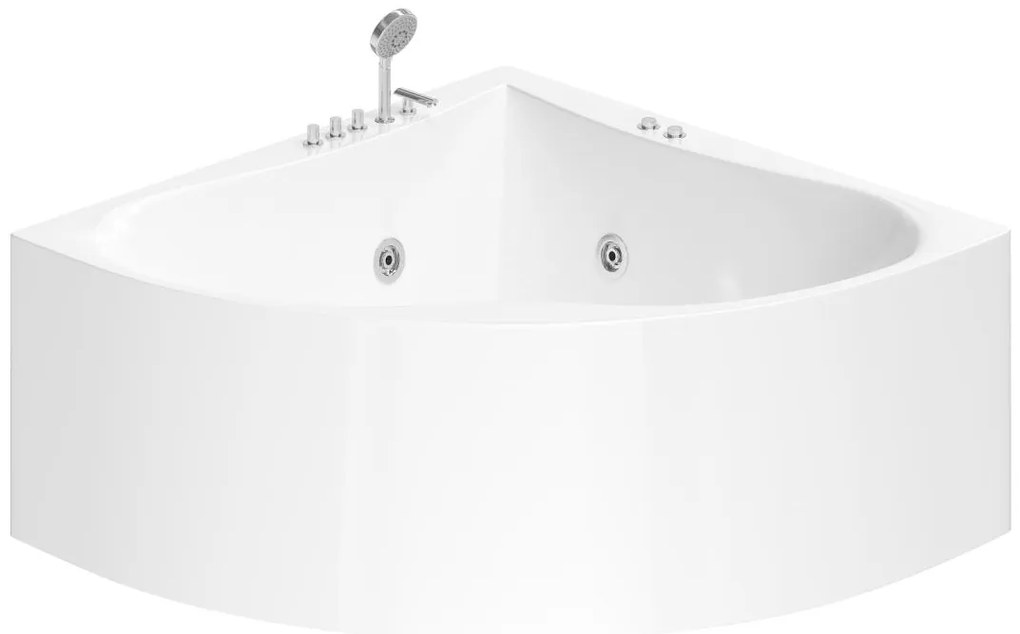 Narożna wanna z hydromasażem AGYNESS - 263 l - 135 x 135 x wys.57 cm