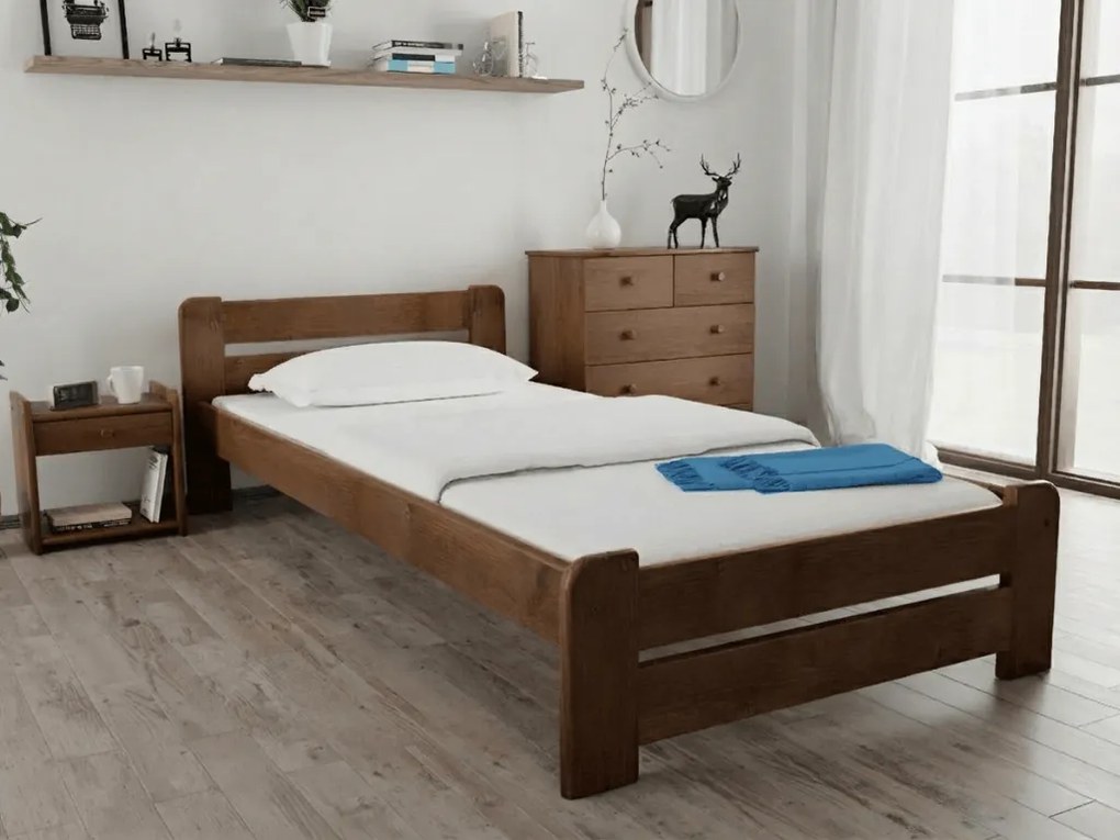 Łóżko Laura 80 x 200, dąb Stelaż: Bez stelaża, Materac: Materac Sommera 18 cm