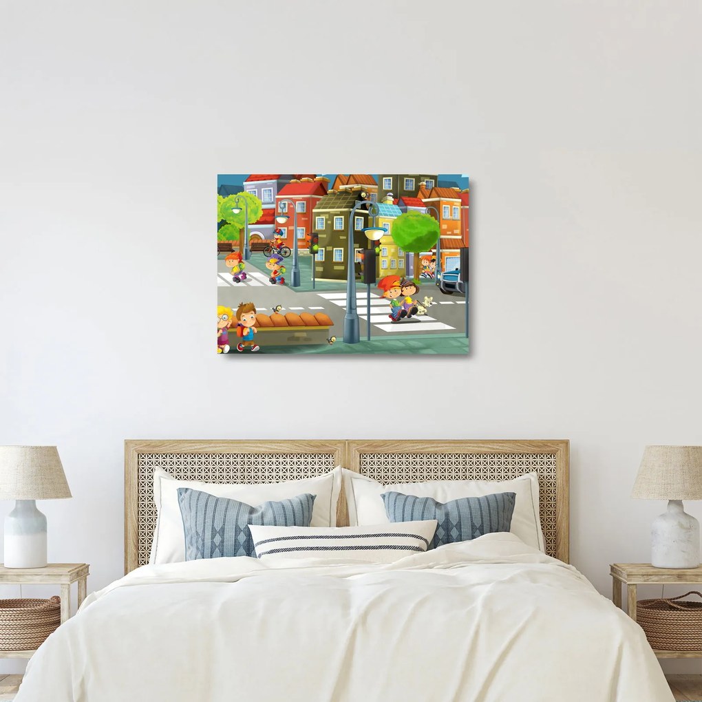 Obraz na szkle - Dziecięce miasteczko (70x50 cm)