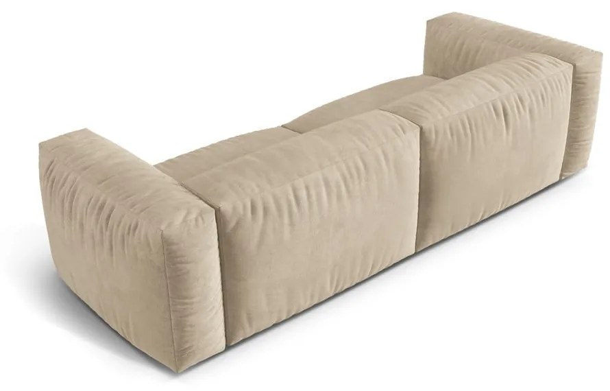 Beżowa aksamitna sofa modułowa 240 cm Martina – Micadoni