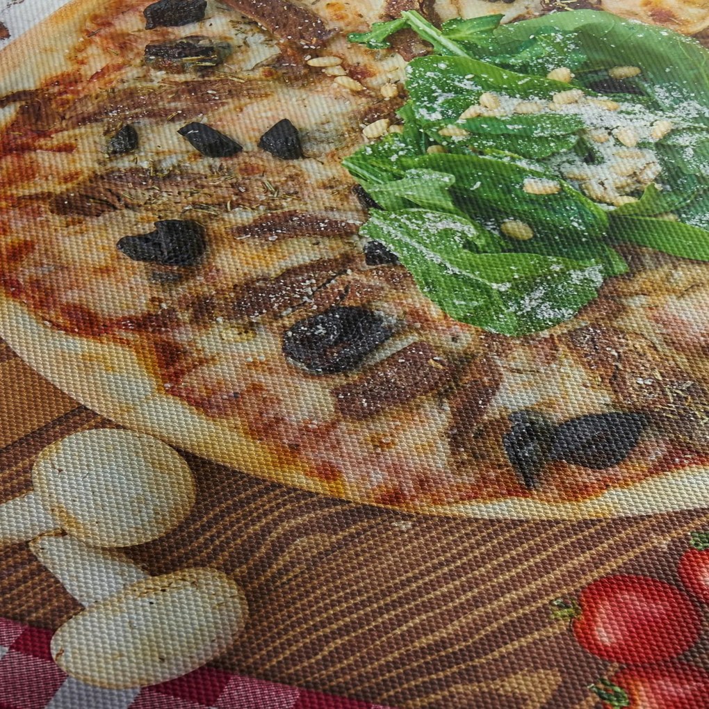 Obraz pizzy (z zegarem) (90x30 cm)