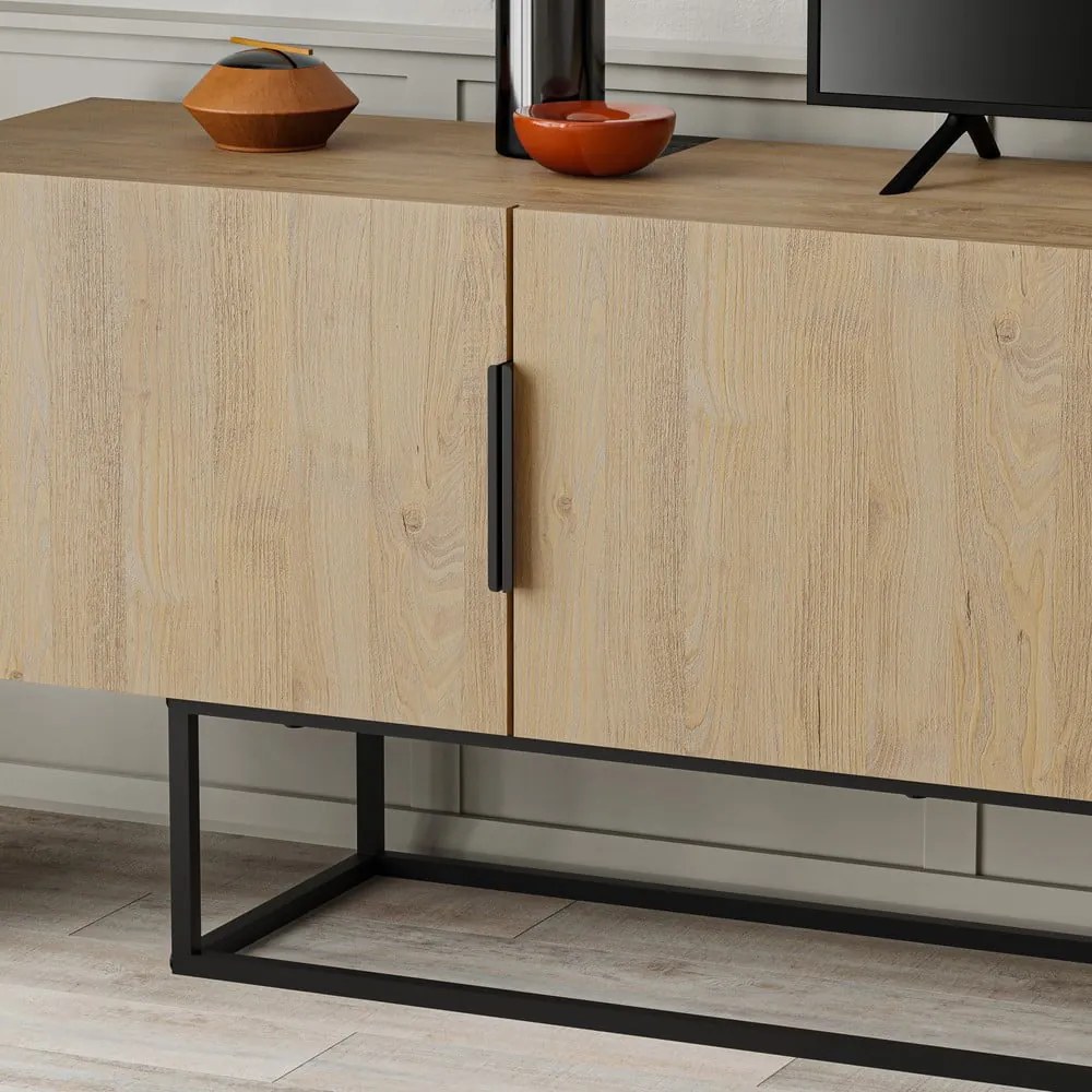 Szafka pod TV w dekorze dębu 200x55 cm Titan – Marckeric