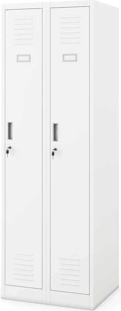 Dwudrzwiowa szafa BHP wąska 60x50x180 cm Kacper 2, biała