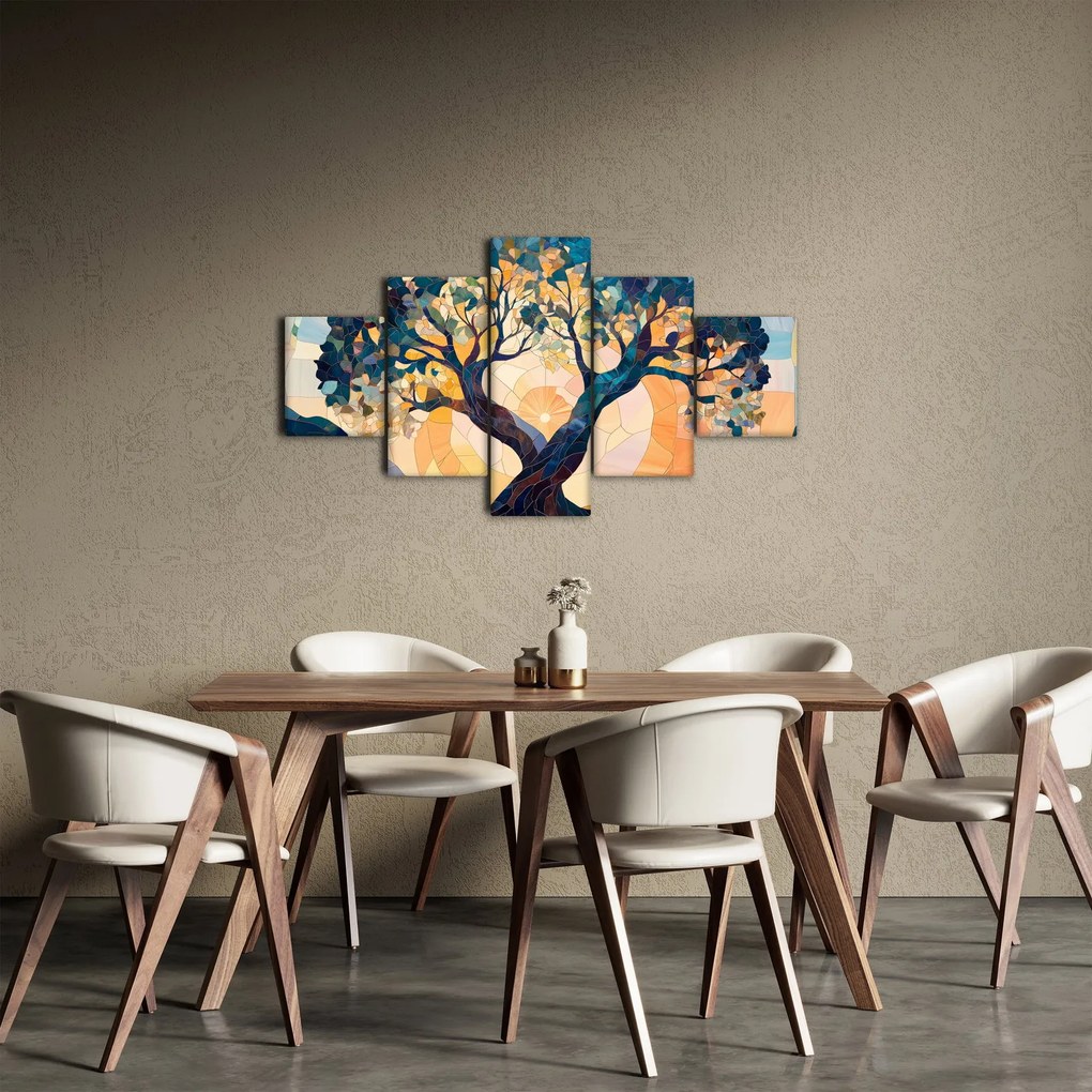 Obraz – Mozaika – słońce i drzewo II. (125x70 cm)