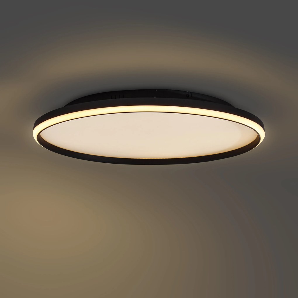 Designerska lampa sufitowa czarna z białym, w zestawie LED z 3-stopniowym ściemnianiem - Xavi