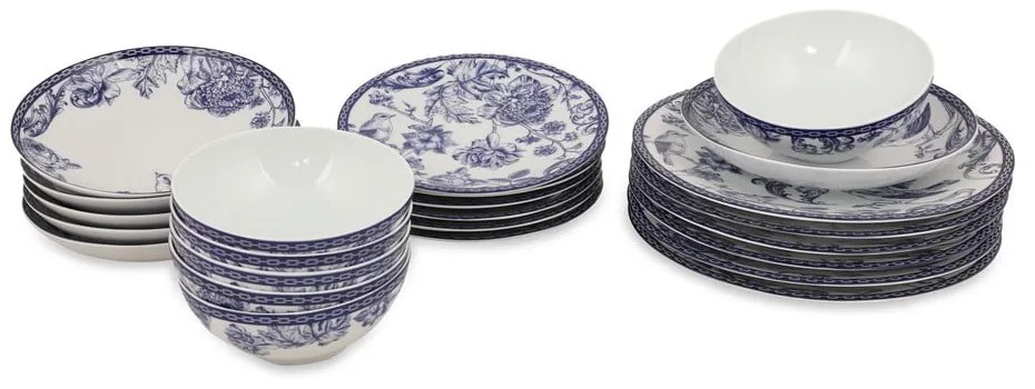 Porcelanowy zestaw talerzy 24 szt. dla 6 osób Flowers – Kütahya Porselen
