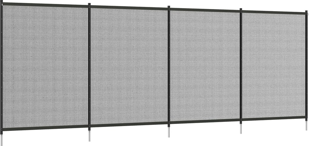 Outsunny Bezpieczny Płot Basenowy dla Dzieci - 4 Aluminiowe Elementy, Texline, Czarny, 365x126cm