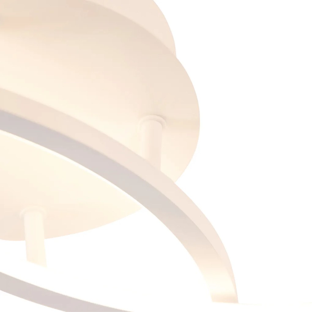 Lampa sufitowa biała 78 cm w komplecie z LED 3-stopniowy ściemniacz - Rowin