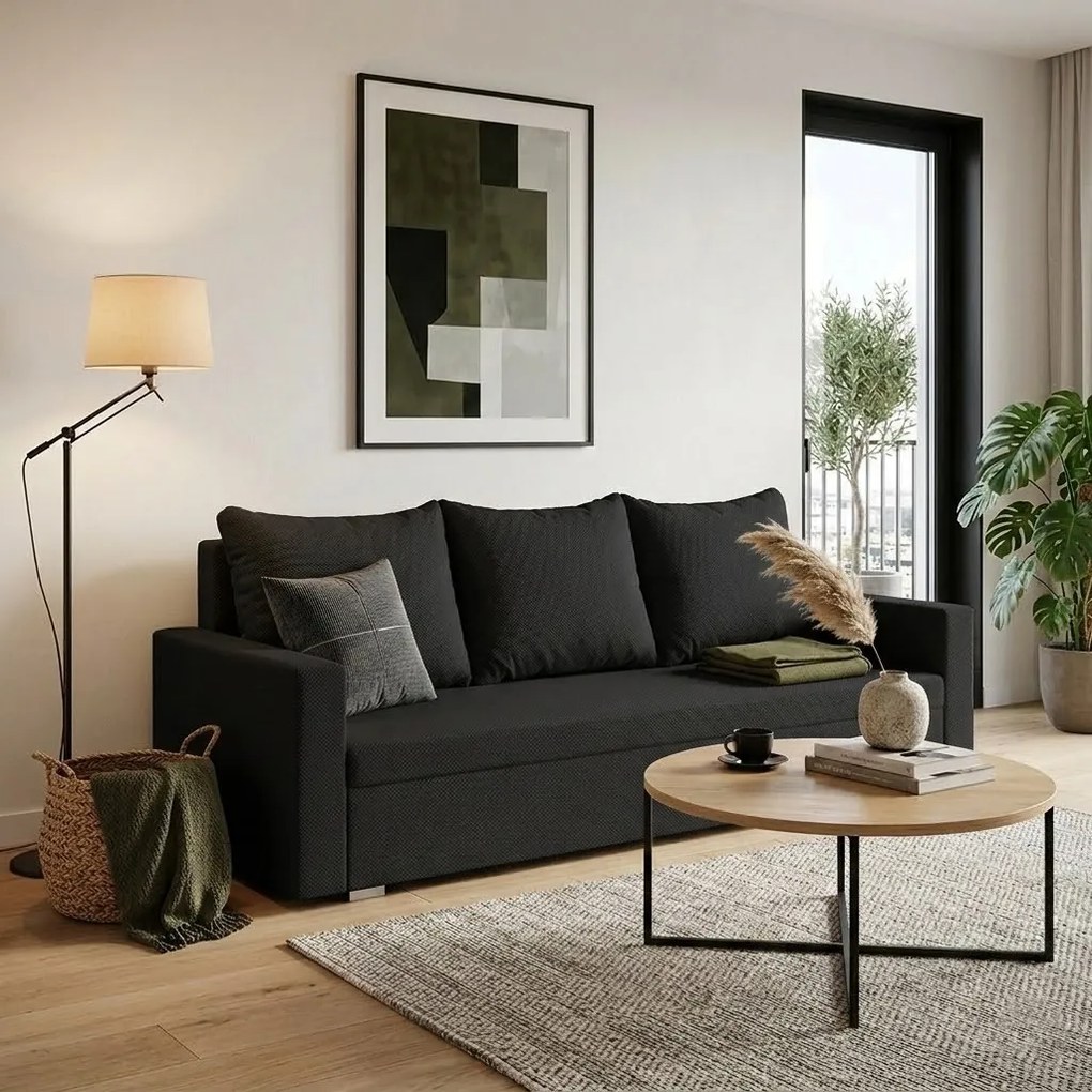 Sofa kanapa 3 os z funkcją spania DIZY Czarny