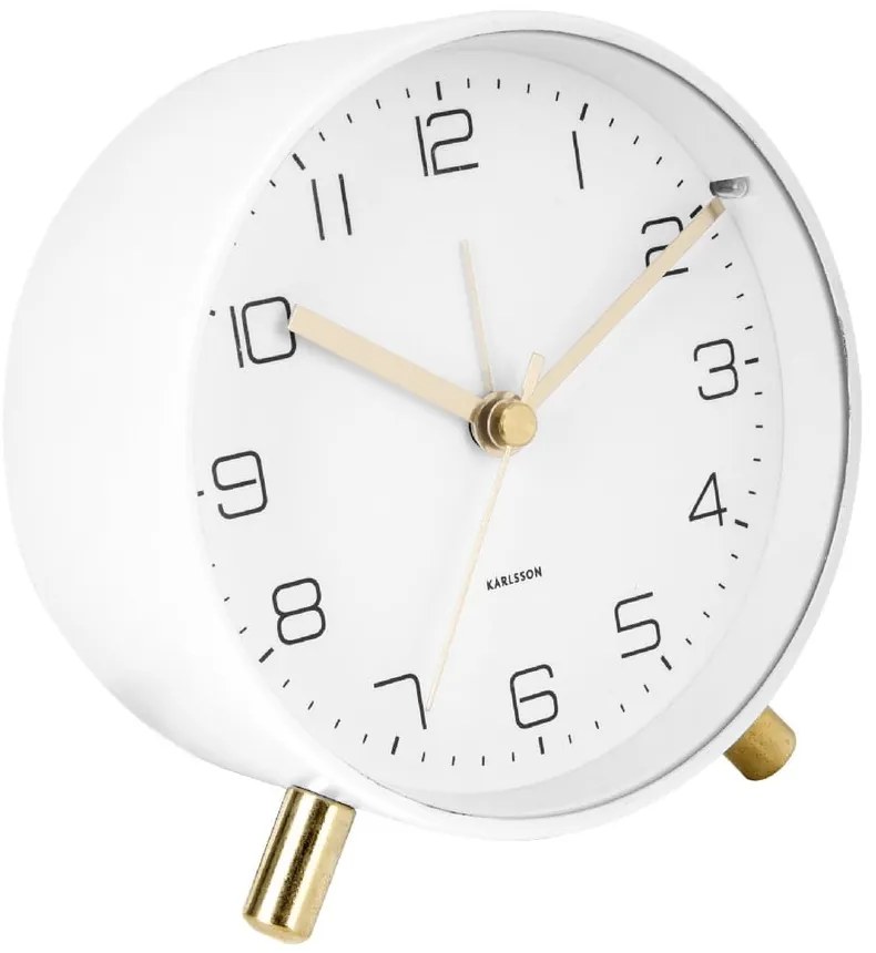 Biały budzik Karlsson Lofty, ø 11 cm