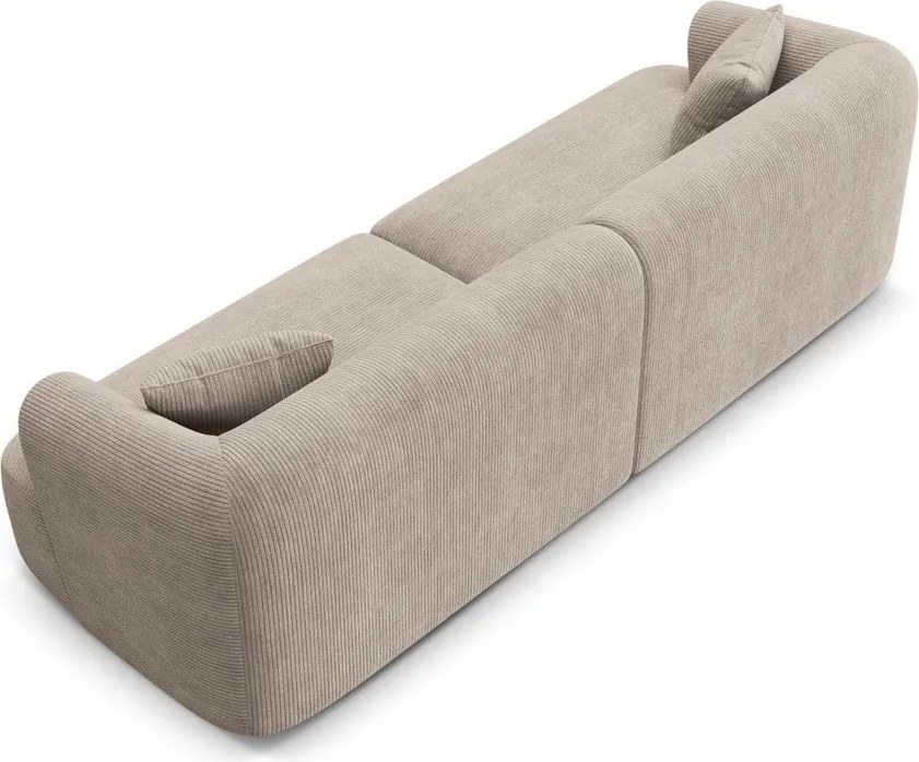 Jasnobrązowa sztruksowa sofa 255 cm Campi – Cosmopolitan Design