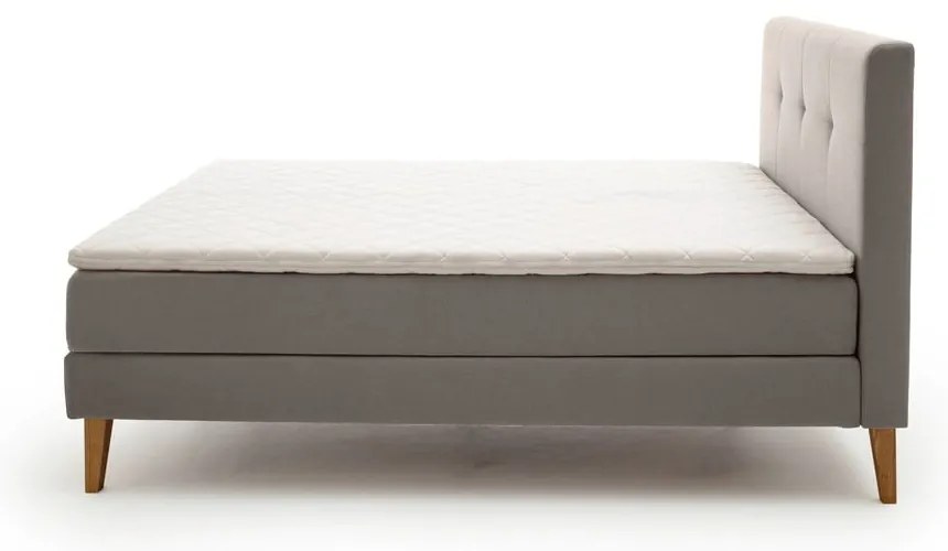 Jasnoszare łóżko boxspring 180x200 cm Stockholm – Meise Möbel