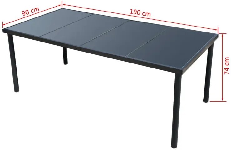 Zestaw mebli ogrodowych Mosler - Czarny