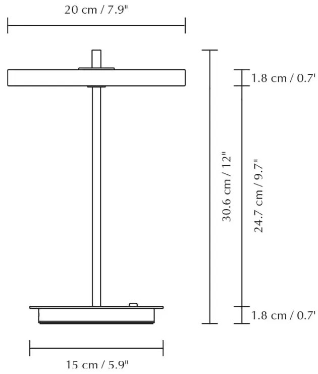 Jasnożółta metalowa lampa stołowa LED z metalowym kloszem (wysokość 31 cm) Asteria Move – UMAGE