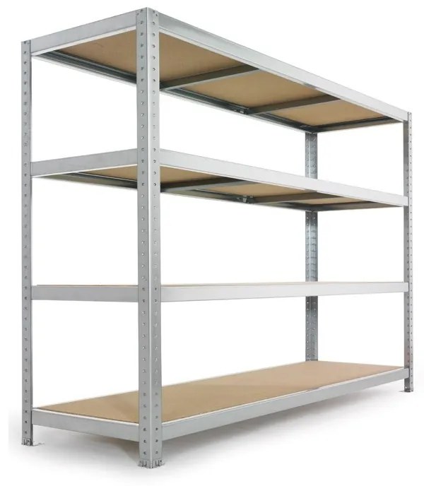 Półkowy regał, nośność 400 kg, 1970x2500x400 mm