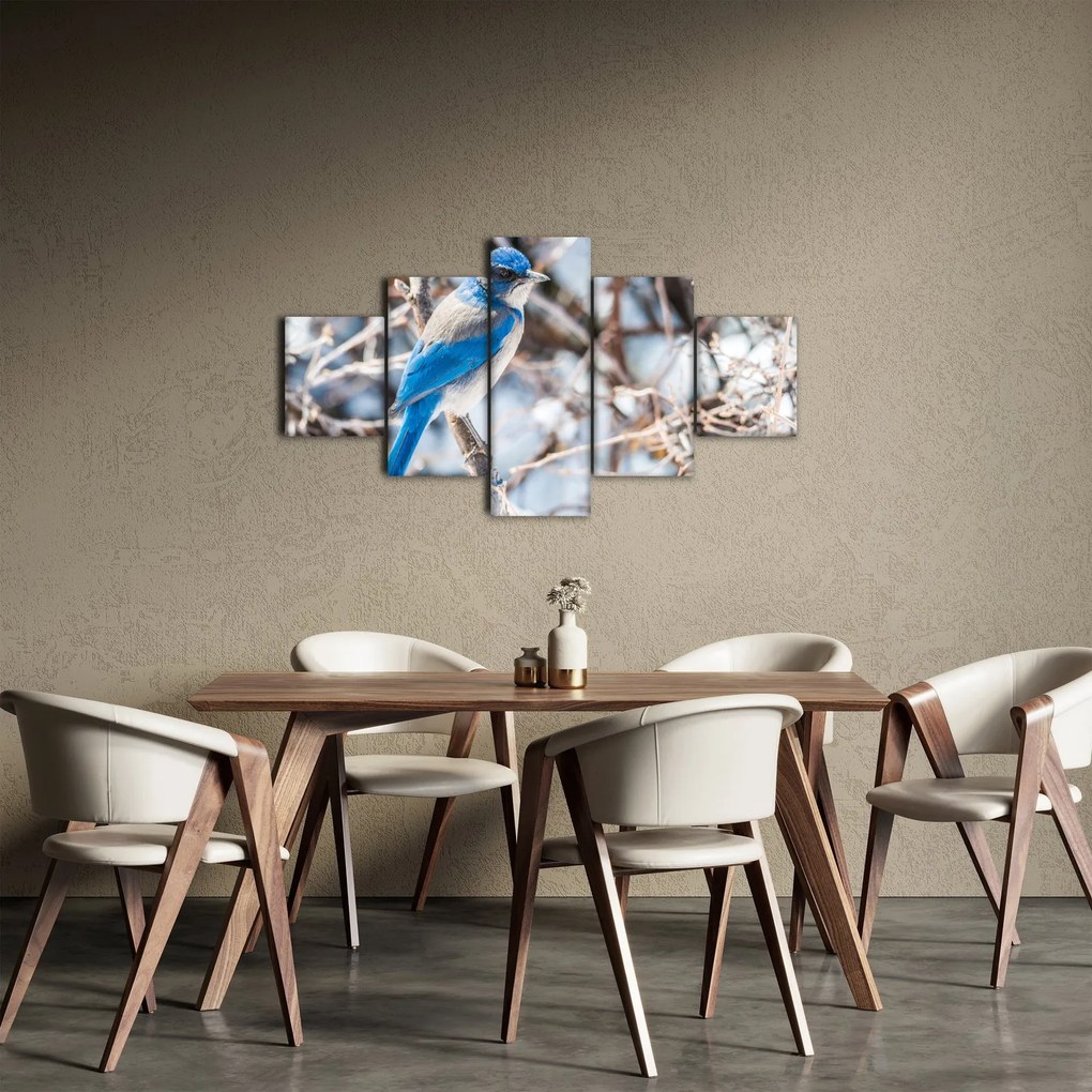 Obraz - Zimowy ptaszek (125x70 cm)